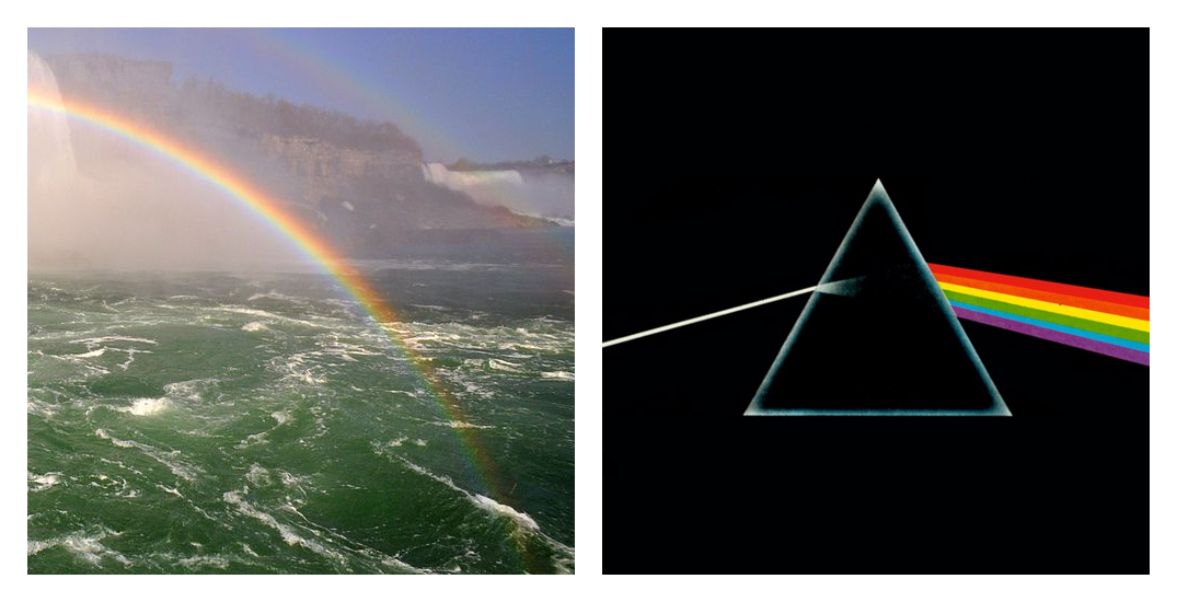 a rainbow, a prism